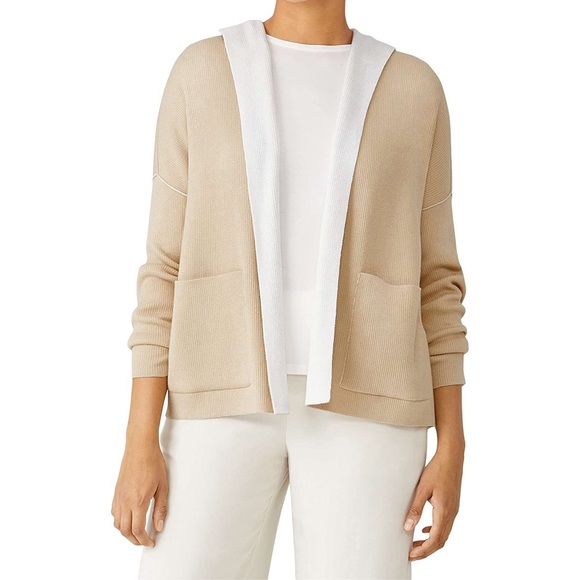 Eileen Fisher Sweaters - Eileen Fisher Hooded Cardigan in Peruvian Organic Cotton Tencel